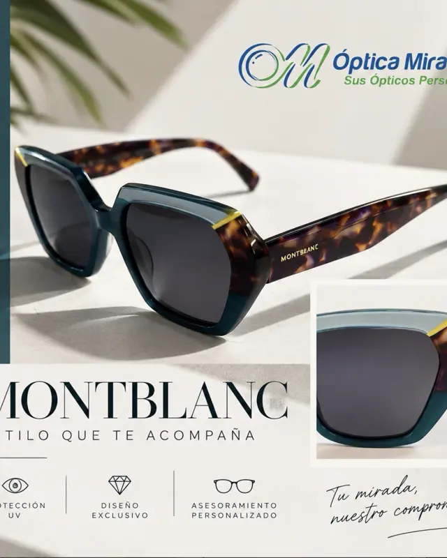 Gafas de sol Montblanc en acetato azul y carey